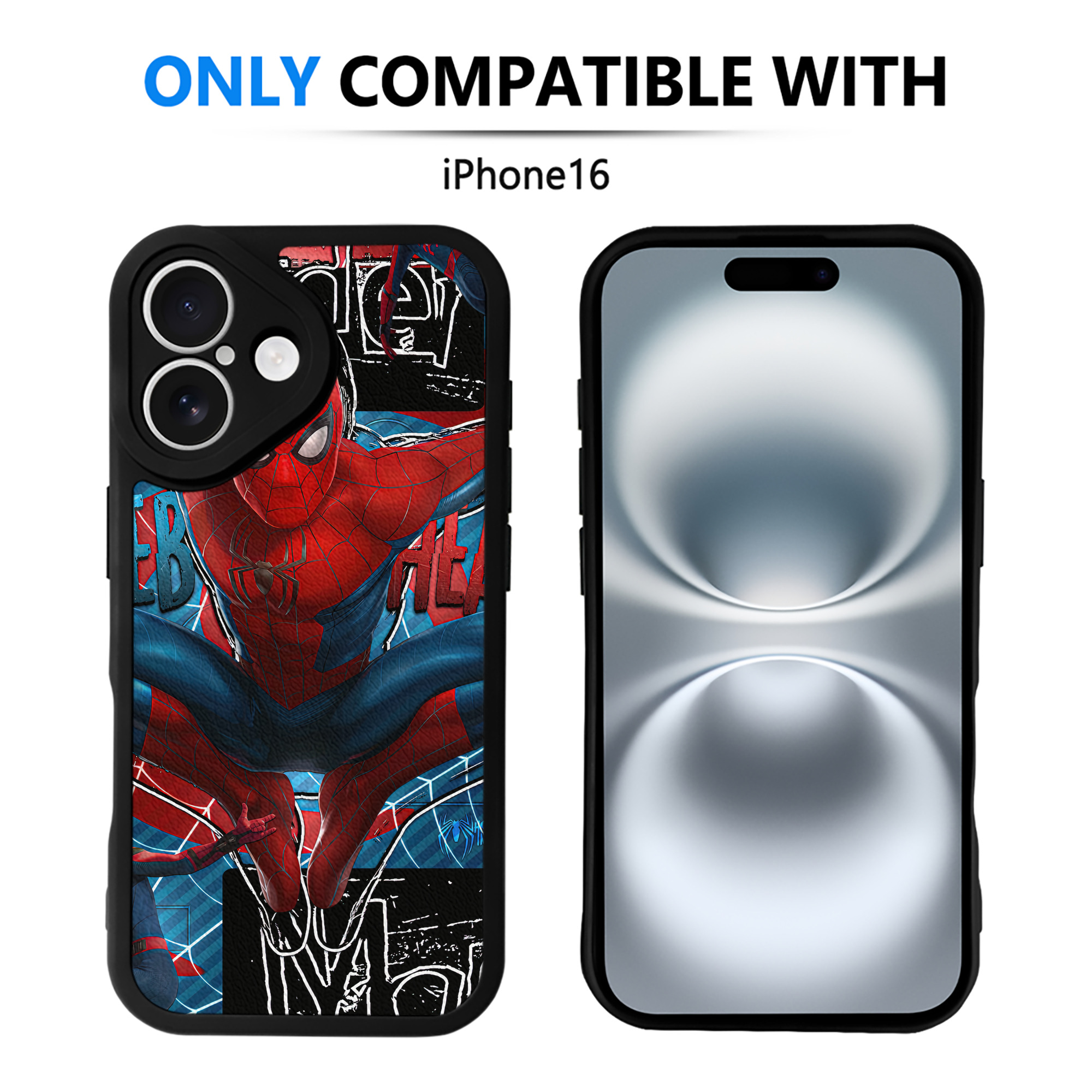 Spider Man スパイダーマン 【iPhone 16シリーズ対応】シリコンスマホケース（レザー調） 材質：シリコン